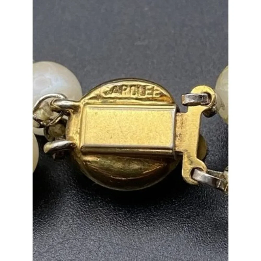 VTG Carolee Double Strand Faux Pearl Necklace 16" Knotted Glass 8mm Beads LOOK - Picture 6 of 16